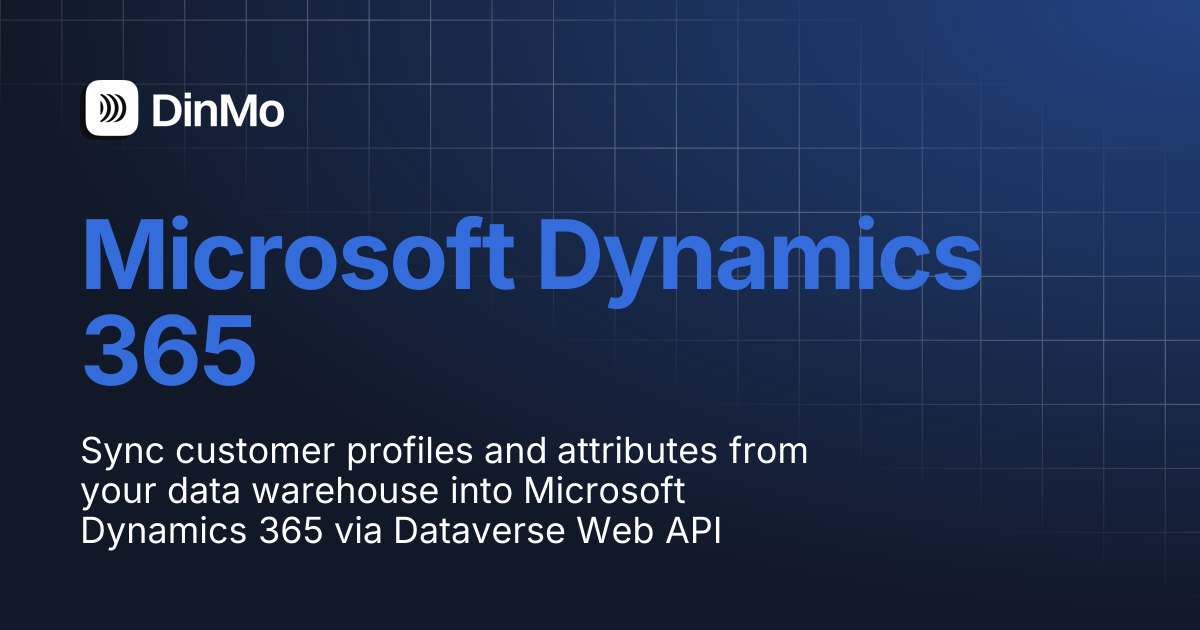 Microsoft Dynamics 365 | DinMo Documentation