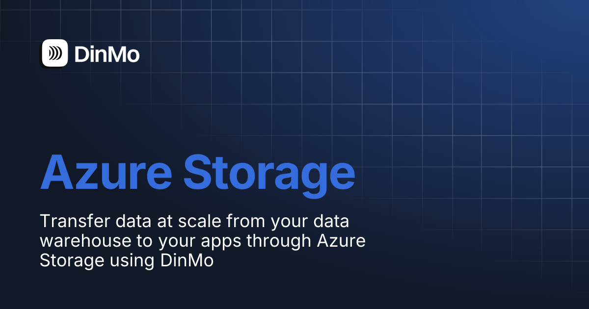 Azure Storage | DinMo Documentation